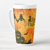 Tasse Latte Joyeux Halloween (Angle gauche)