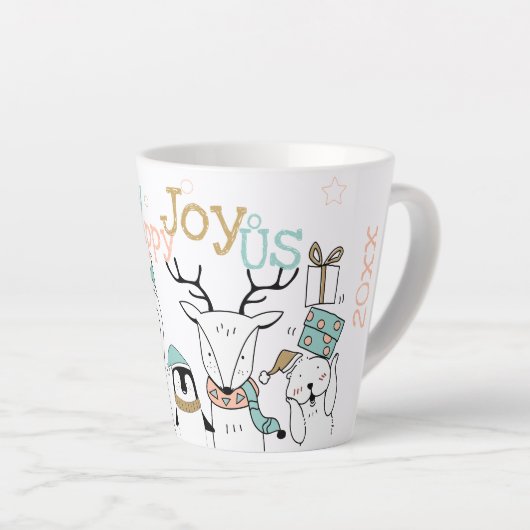 Tasse Latte Joyeux Joyeux Joyeux Joy-oUS Drôle Cartoon Animaux (Angle droit)