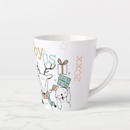 Tasse Latte Joyeux Joyeux Joyeux Joy-oUS Drôle Cartoon Animaux (Droite)
