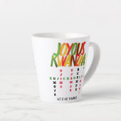 Tasse Latte Joyeux KWANZAA Principes mot-clé (Angle droit)