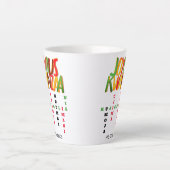Tasse Latte Joyeux KWANZAA Principes mot-clé (Devant)