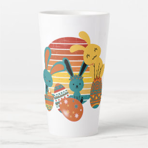 Tasse Latte Joyeux lapin, Oeuf de Pâques, Mignonne