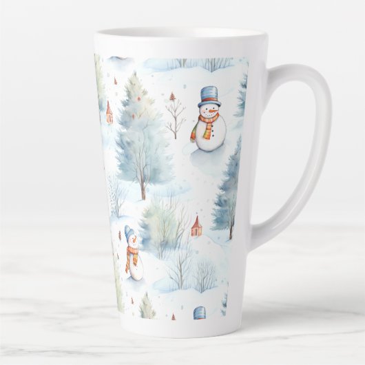 Tasse Latte Joyeux Motif des Snowmen (Droite)