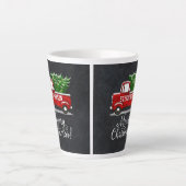 Tasse Latte Joyeux Noël à la poubelle rouge personnalisée (Devant)