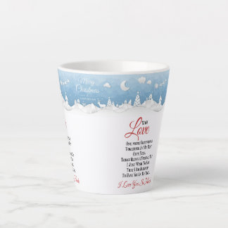 Tasse Latte Joyeux Noël à mon amour, Cadeau de Noël