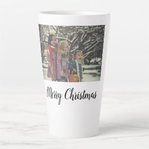Tasse Latte joyeux noël ajouter photo texte vacances personnal