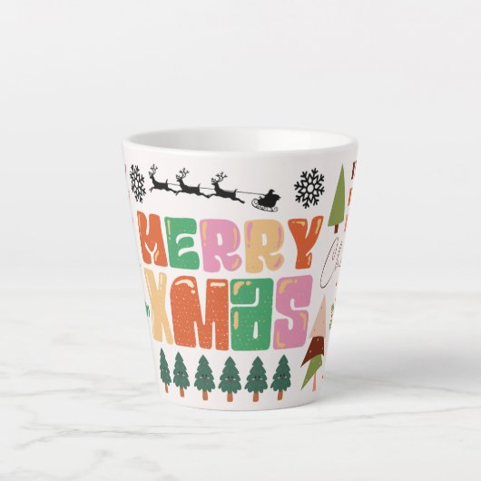 Tasse Latte Joyeux Noël cadeau de fête (Devant)