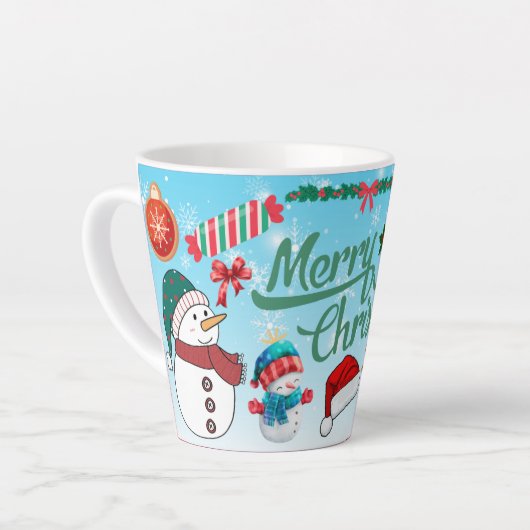 Tasse Latte Joyeux Noël cadeau de vacances (Angle gauche)
