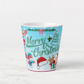 Tasse Latte Joyeux Noël cadeau de vacances (Devant)