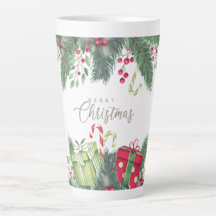 Tasse Latte Joyeux Noël Cadeau Festif Création de Fêtes