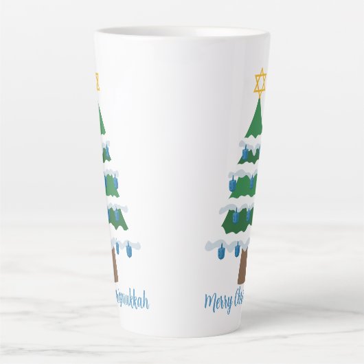 Tasse Latte Joyeux Noël Chrismukkah Cute Hanoukka (Devant)