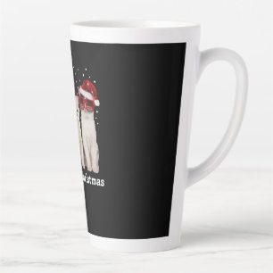 Tasse Latte Joyeux Noël Cute Chat avec Père Noël