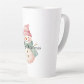 Tasse Latte Joyeux Noël de Snowman (Angle droit)