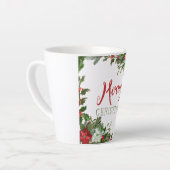 Tasse Latte Joyeux Noël de verdure (Angle gauche)