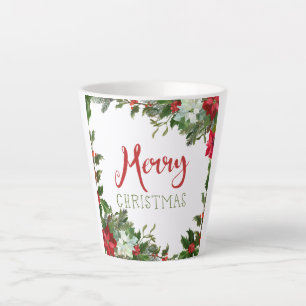 Tasse Latte Joyeux Noël de verdure