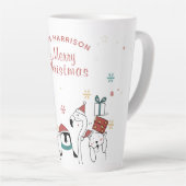 Tasse Latte Joyeux Noël drôle mignon Animaux personnalisés (Angle droit)