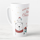 Tasse Latte Joyeux Noël drôle mignon Animaux personnalisés (Angle gauche)