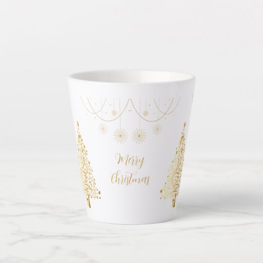 Tasse Latte Joyeux Noël en or (Devant)
