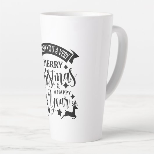 Tasse Latte Joyeux Noël et une bonne année (Angle droit)