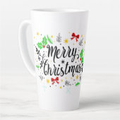 Tasse Latte Joyeux Noël Festif (Angle gauche)