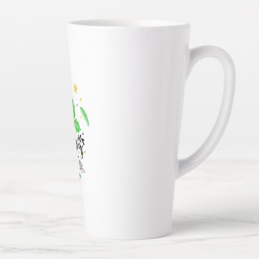 Tasse Latte Joyeux Noël Festif (Droite)
