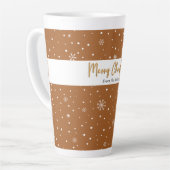 Tasse Latte Joyeux Noël Gingerbread Couleur Snowflake (Angle gauche)