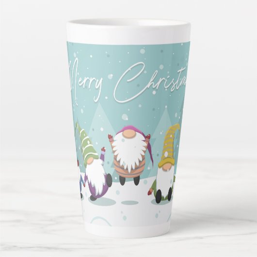 Tasse Latte Joyeux Noël Gnomes (Devant)