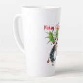 Tasse Latte Joyeux Noël Holly Hedgehog (Angle gauche)
