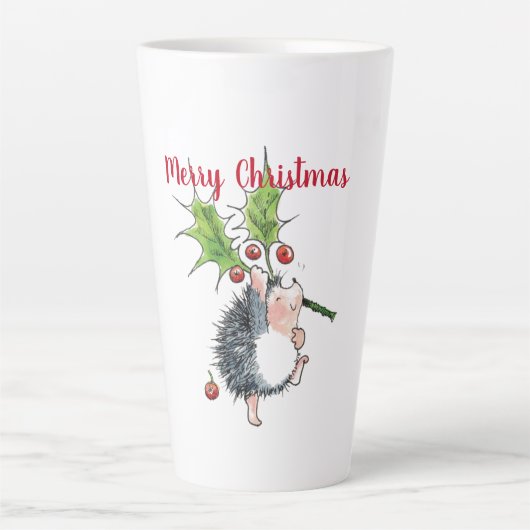 Tasse Latte Joyeux Noël Holly Hedgehog (Devant)