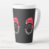 Tasse Latte Joyeux Noël, Joyeux et lumineux (Angle droit)