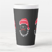Tasse Latte Joyeux Noël, Joyeux et lumineux (Devant)