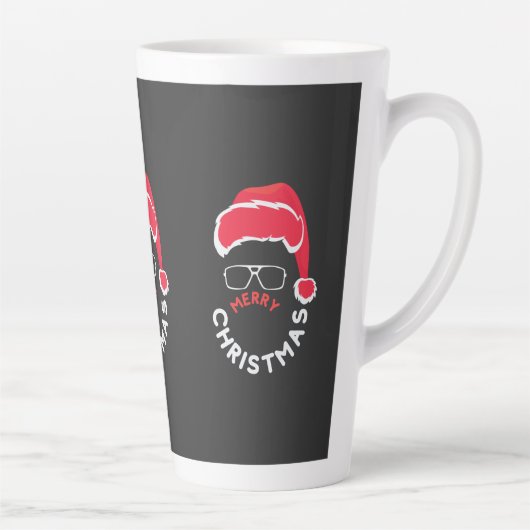 Tasse Latte Joyeux Noël, Joyeux et lumineux (Droite)