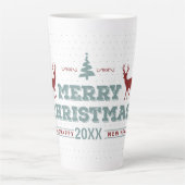 Tasse Latte Joyeux Noël Joyeux Nouvel An Deer ID612 (Devant)