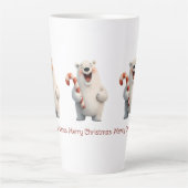 Tasse Latte Joyeux Noël mignon Ours Polaire Design (Devant)