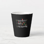 Tasse Latte Joyeux Noël | Naughty Nice Programmer (Devant)