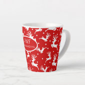 Tasse Latte Joyeux Noël Reindees Red Holiday (Angle droit)