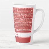 Tasse Latte Joyeux Noël rouge et blanc Typographie rétro (Droite)