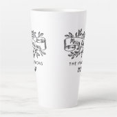 Tasse Latte Joyeux Noël Rustique Ruban Nom de famille (Devant)