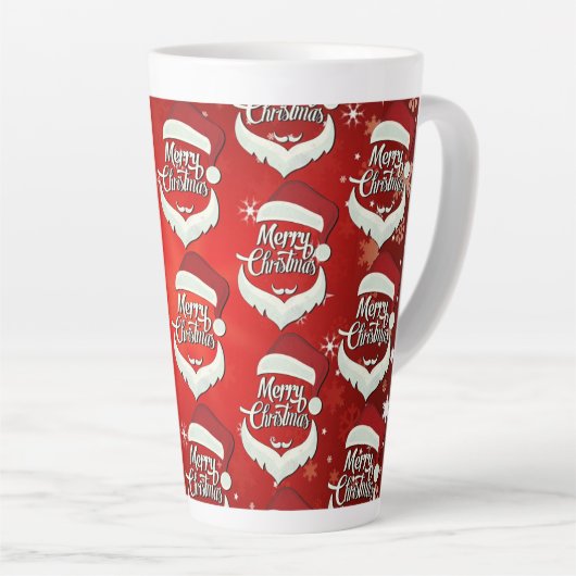 Tasse Latte Joyeux Noël Santa Hat (Angle droit)