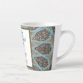 Tasse Latte Joyeux Norooz Perse Nouvel An Monogramme initial (Droite)