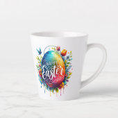 Tasse Latte Joyeux Pâques : Vibrant Oeuf de Pâques (Droite)