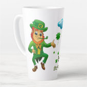 Tasse Latte Joyeux Saint Patrick's Day Leprechaun Arc-en-ciel  (Angle gauche)