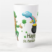 Tasse Latte Joyeux Saint Patrick's Day Leprechaun Arc-en-ciel  (Devant)
