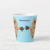 Tasse Latte Joyeux sauter quokka dessin animé (Devant)