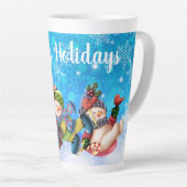 Tasse Latte Joyeux Snowmen (Angle droit)