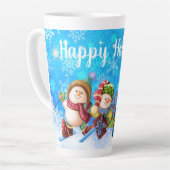Tasse Latte Joyeux Snowmen (Angle gauche)