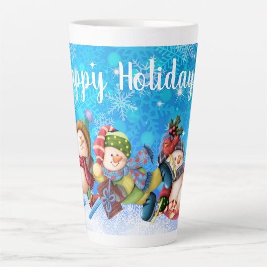 Tasse Latte Joyeux Snowmen (Devant)