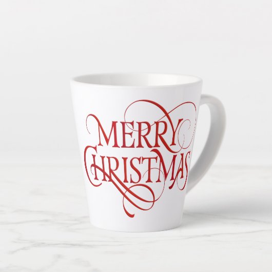 Tasse Latte Joyeux texte de Noël (Angle droit)