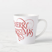Tasse Latte Joyeux texte de Noël (Droite)