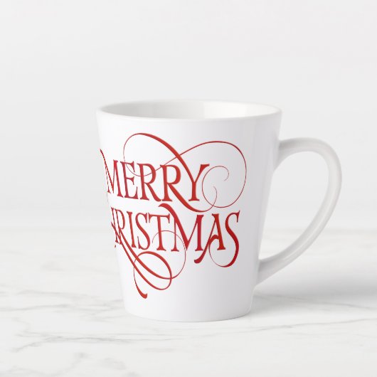 Tasse Latte Joyeux texte de Noël (Droite)